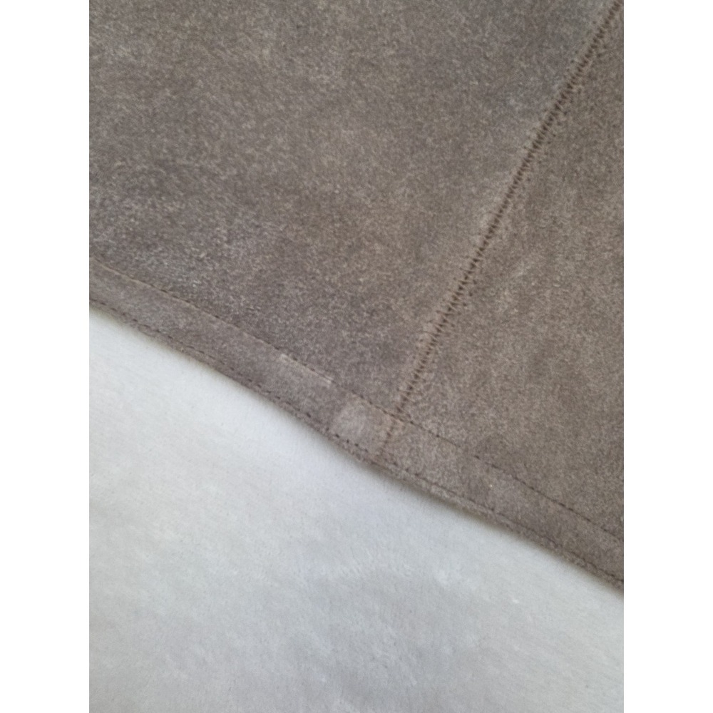 Pottery Barn Pieced‎ Suede Leather Pillow Cover ~ 20" X 20" ~ Brown Tan Mocha - Picture 4 of 8
